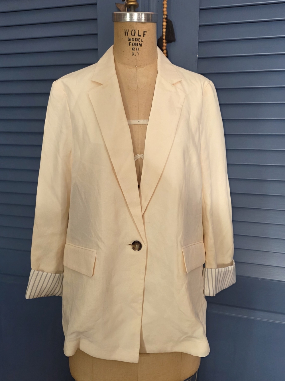 NWT Rag & Bone Jennie Linen Blazer in Ivory - Size 6